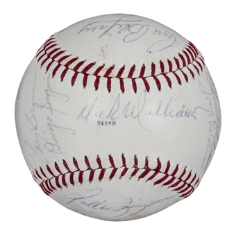 1971 Oakland Athletics Team Signed Baseball With 23 Signatures Including Williams, Jackson, La Russa & Hunter (JSA)
